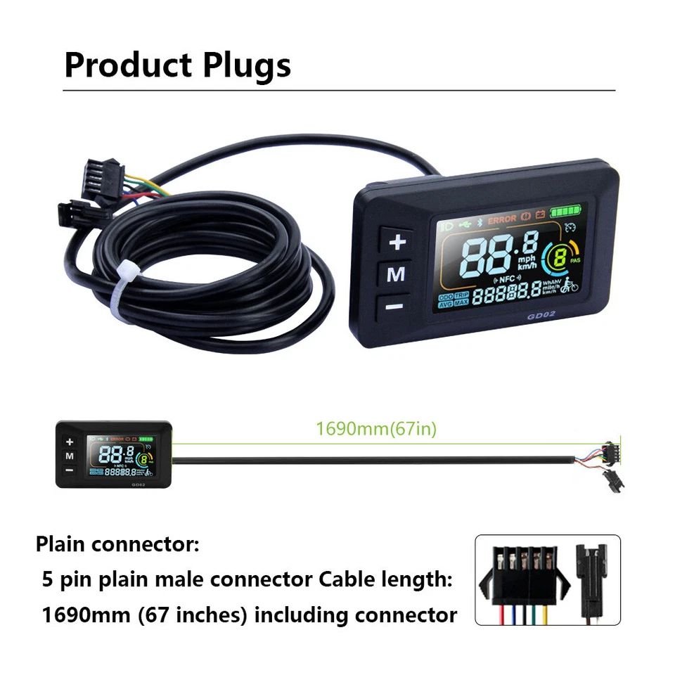 GD02 Bicycle Color Display Bicycle Conversion Kit for 2HAO Protocol Controller - Image 4 of 4