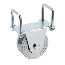 3.86" V Groove Gate Wheel with Dual U-Bolts Sliding Gate Wheels Heavy Duty