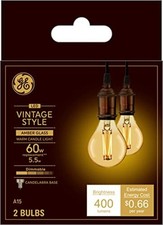 GE Lighting Vintage Style LED Light Bulbs, 60 Watt Eqv, Amber Glass, Warm