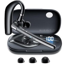 Bluetooth Headset with 72-Hour Talk Time 500mAh Charging Case, Bluetooth V5.3