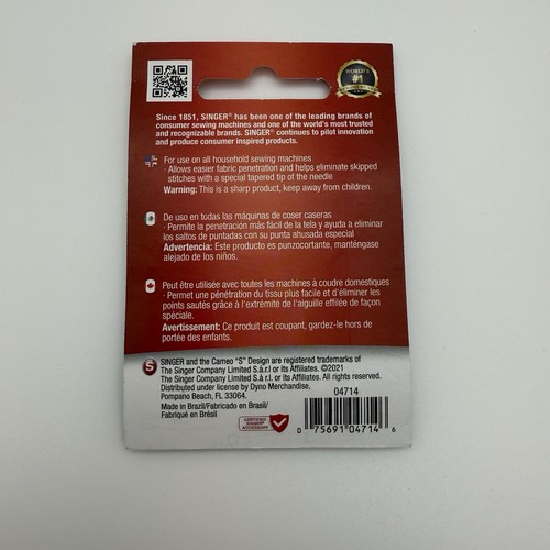 New Singer Sewing Machine Quilting Needles 90/14 5 pack Med Weight Fabric - Picture 2 of 3