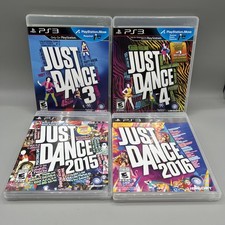 Lot of 4 Just Dance 3, 4, 2015 & 2016 Playstation 3 Complete PS3 Tested