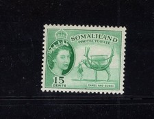 Somaliland Protectorate 1953 15c Camel and Gurgi Somali Tent MH SG 139 Sc 130