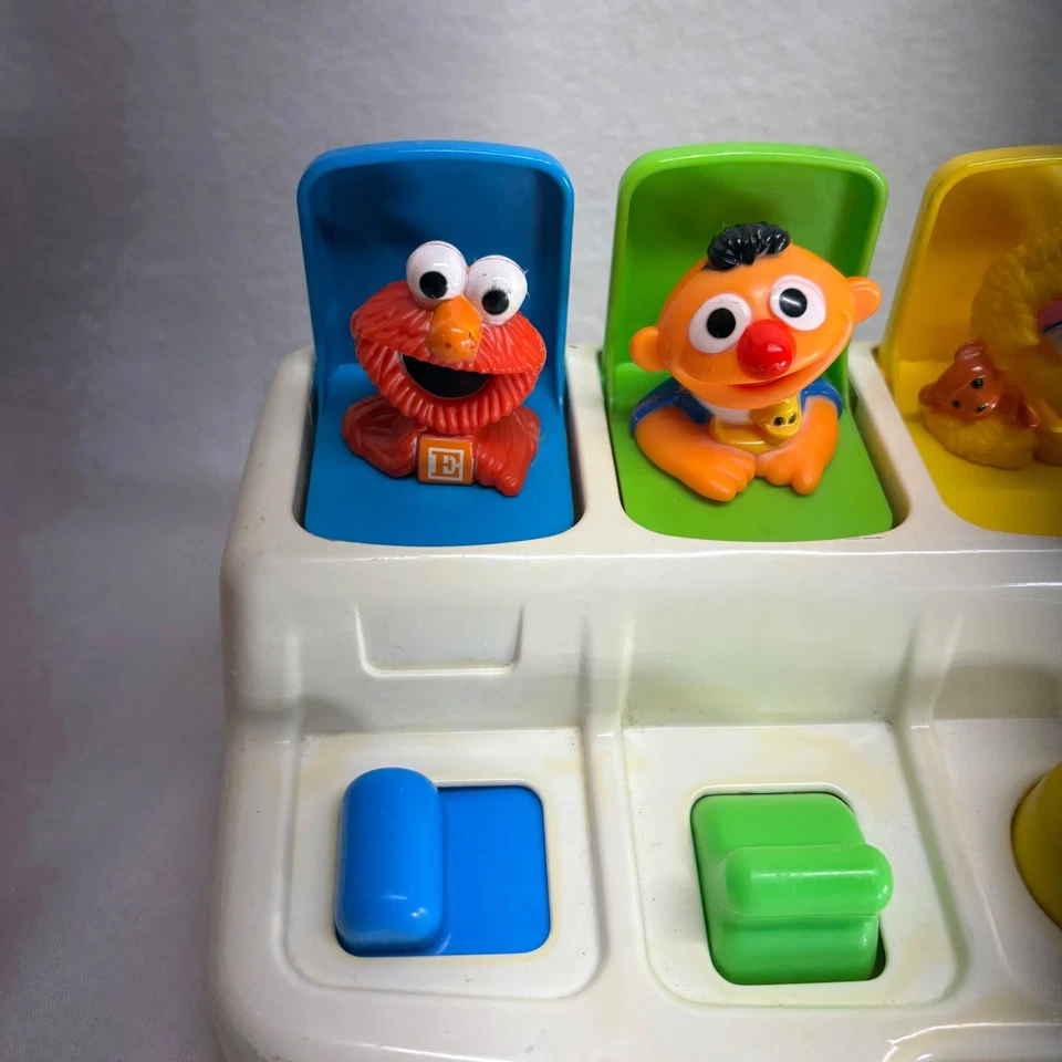 1992 Playskool Plaza Sésamo Pop Up Pal Elmo Ernie Big Bird Bert Cookie Monster Foto 2 de 4