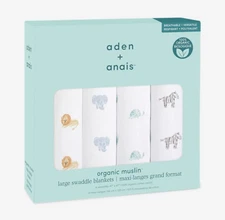 Aden + Anais Organic Large Swaddle  Blankets Pack Of 4