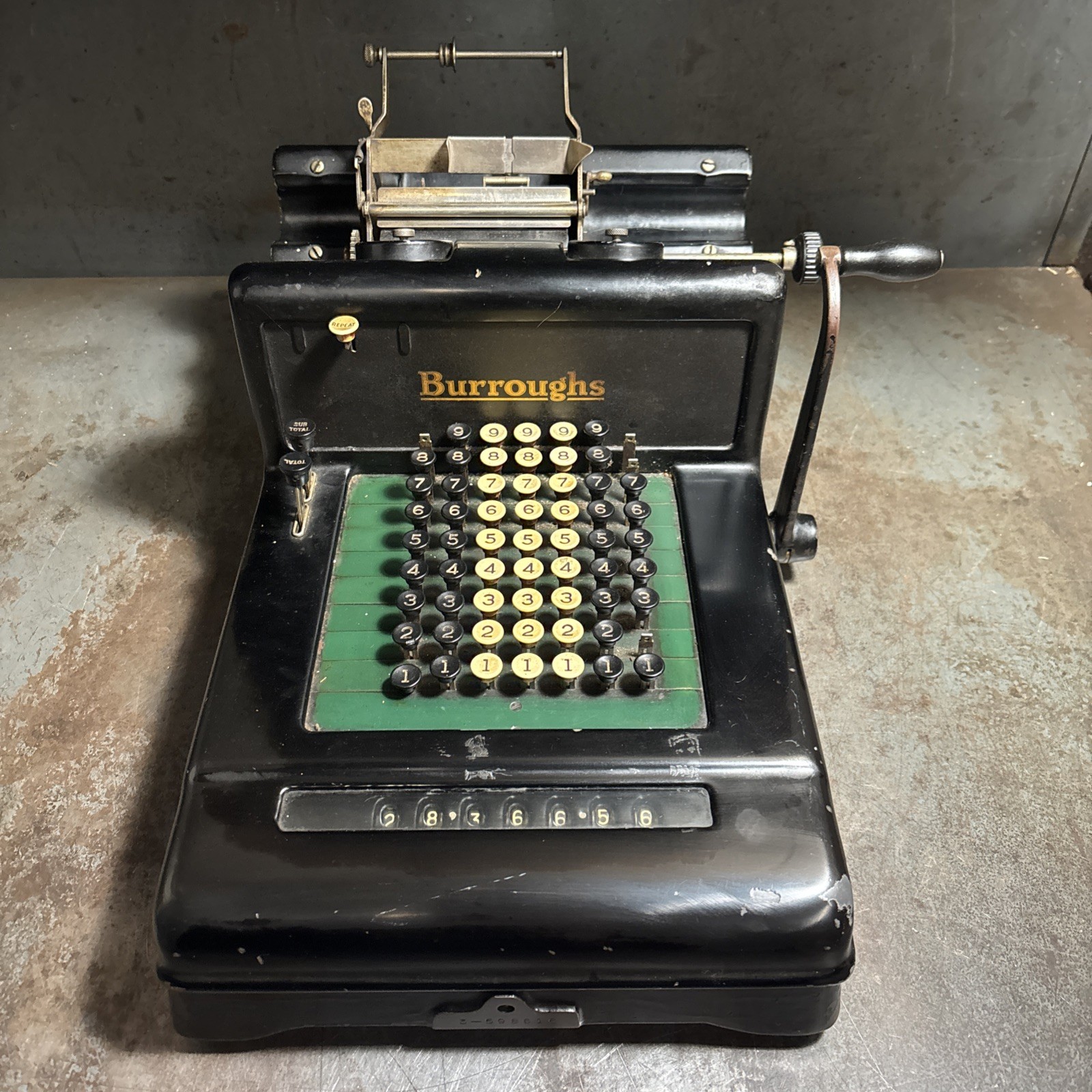 Antique Burroughs Adding Machine Vintage Office Calculator