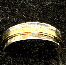 Sterling Silver Hammered Spinner Thumb Ring Handmade 925 Wide Band Worry Ring