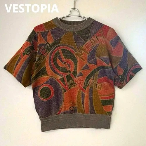 90s Vintage VESTOPIA Summer Knit Retro Art Pattern Size M video thumbnail