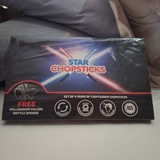 Star Wars Lightsaber Chopsticks Set of 4 with Millennium Falcon Bottle Opener