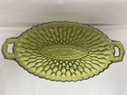 Vintage 8 1/2”L Dish Indiana Glass Honeycomb Patterned Olive Green Glass — photo 2