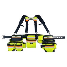 BUCKET BOSS Hi-Visibility Tool Belt with Suspenders - 29-Pockets