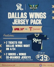 Frisco RoughRiders Dallas WIngs Night Jersey 2026 New in the Package Mens Small