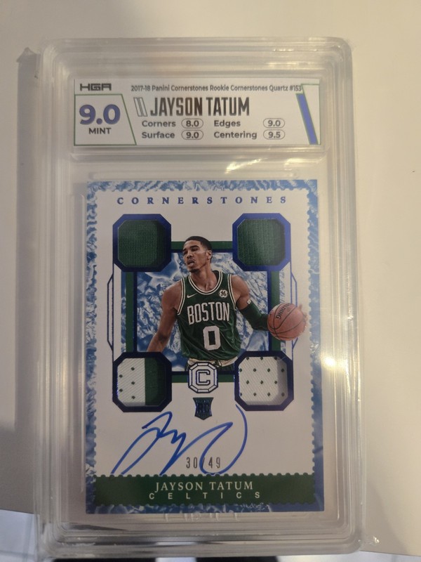 2017 Panini Cornerstones Jayson Tatum RC Patch Auto 30/49 On Card Auto Rookie