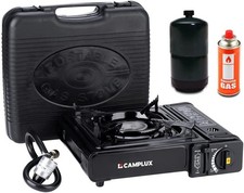 Dual Fuel Propane  Butane Portable Stove with Carrying Case for Outdoor Cooking