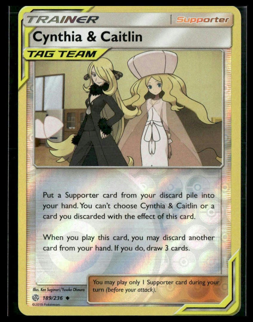 Cynthia & Caitlin #189/236 Reverse Holo SM - Cosmic Eclipse LP