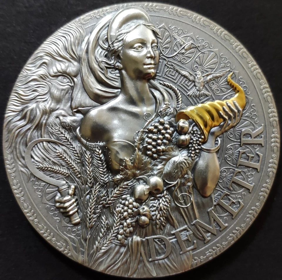 The Great Greek Mythology Demeter 2 Oz Silber Münze 2023 Mythologie - Bild 4 von 4