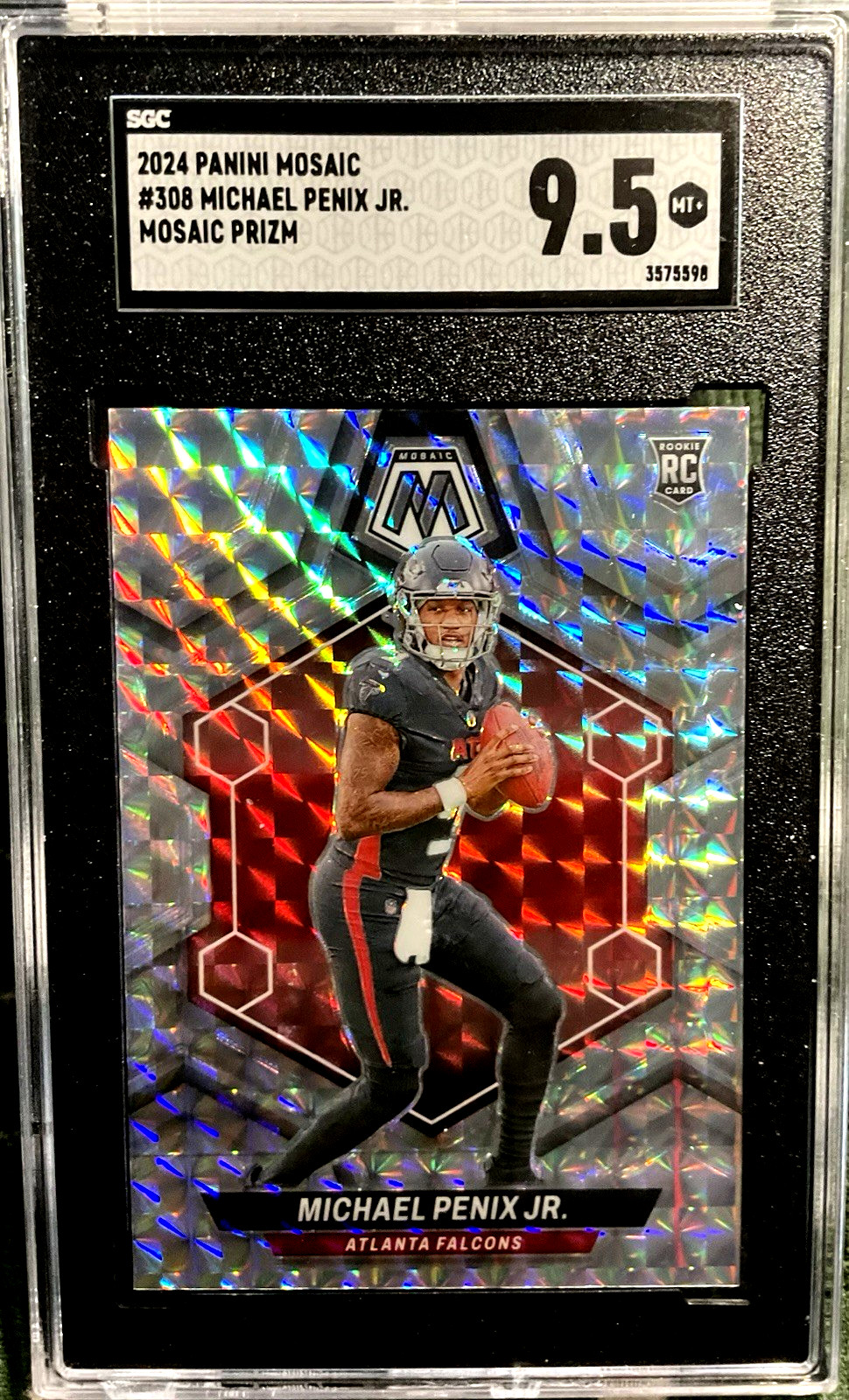 2024 PANINI MOSAIC SGC 9.5 RC MOSAIC PRIZM MICHAEL PENIX JR #308