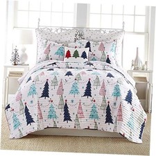 Merry  Bright Collecion - White Pine Quilt Set -/Cal Holiday Quilt King