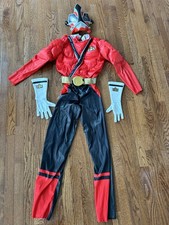 Red Samurai Power Ranger Costume Halloween Dress up Size Large 10-12