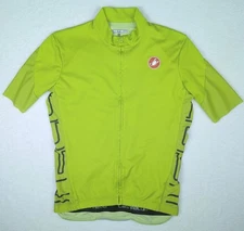 Castelli Cycling Jersey Mens Sz. Medium Neon Biking Shirt Full Zip Short Sleeve