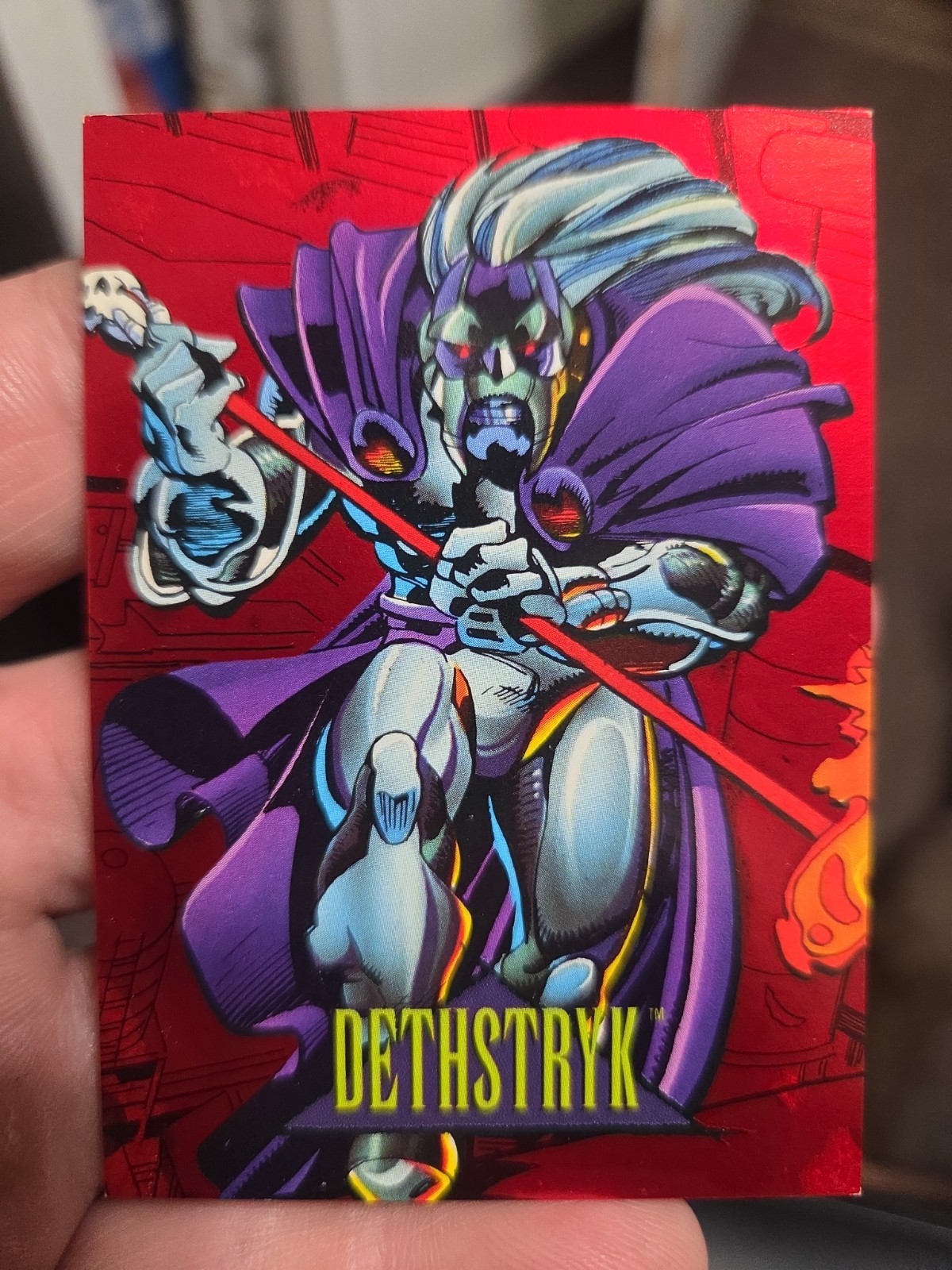 1993 SkyBox Marvel Universe Series IV Red Foil Dethstryk 