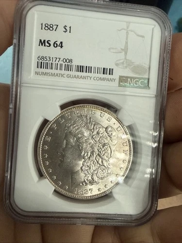 1887 P MS64 Morgan Silver Dollar US Silver Coin 90% Certified NGC MS 64