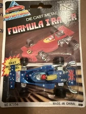 Vintage Motor Force Formula I Racer Blue Die Cast Race Car 87356