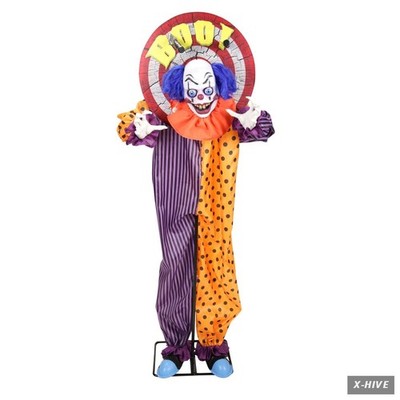 Haunted Hill Farm 5.3-Ft. Clown Halloween Animatronic