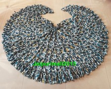 Teal Blue Flower 25 Yard Skirt 4 Tiered Tribal Belly Dance Renfaire Pirate FCBD