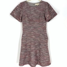 Ann Taylor LOFT Women's Size 0 Tweed Dress Pink Black 