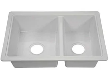 Lippert 809030 25" x 17" Double Bowl Sink - White