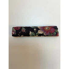 Handmade for Longaberger Basket Floral Pattern Black Handle Gripper Vintage