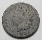 1886 T2 INDIAN HEAD CENT,NICE TOUGHER COIN!!!!(A8)