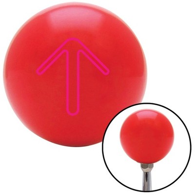 Pink Pointing Arrow Up Red Shift Knob w/ M16x1.5 Insert Shifter Auto Manual
