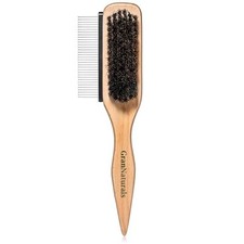 Boar Bristle Slick Back Hair Brush w/Comb for Smoothing Sleek Ponytail Bun -