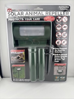 New Bell Howell Motion Activated Solar Animal Repeller/ As Seen On TV