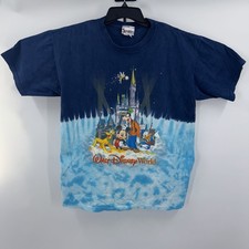 Vintage Walt Disney World Tie Dye T-Shirt Castle Blue Size Medium