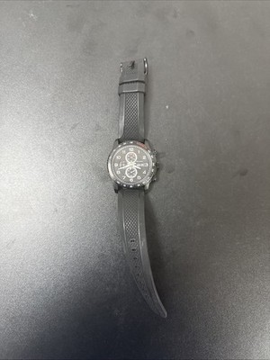 BULOVA 98C112 Black Steel Chronograph Rubber Strap 98C112 NEED BATTERY