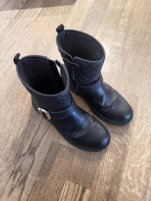Geox Eclair Leder Stiefel Winterboots in Schwarz Mädchen-sehr guter Zustand
