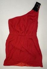 Forever 21 Dress Women’s Small Red One Shoulder Mini Cocktail Shoulder Sequins