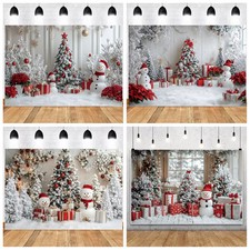 Photography Backdrop Christmas Snowman Winter Xmas Tree Kids Party