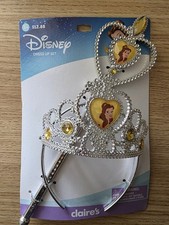Disney Princess Belle Tiara Wand Dress Up Set, Silver/Yellow, One Size