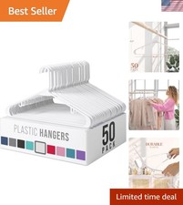 Plastic Hangers 50 Pack - Clothes Hangers - Makes The Perfect Coat Hanger and...