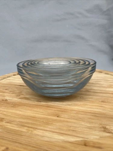 VINTAGE Anchor Hocking Nesting Bowls Set of 6 Clear Glass Sm 2.5 - Lg 5.5”