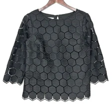 Talbots RSVP Geometric Crochet Lace Top Women’s Size S Elegant Cocktail Evening