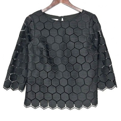 Talbots RSVP Geometric Crochet Lace Top Women s Size S Elegant Cocktail Evening