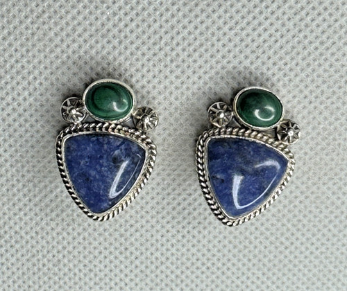 Reve Jewelry Lapis Sterling Silver Clip-On Earrings