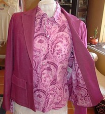 ESCADA FUCHSIA DENIM 2PIECE Jacket Blouse set 36 675 FABULOUS
