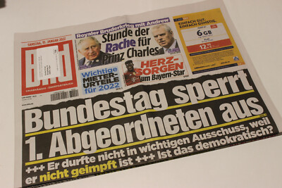 BILDzeitung 15.01.2022 Januar Corona    Prinz Charles