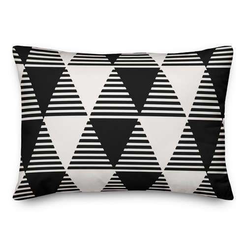 Creative Products Black Geo Triangles 20 x 14 Indoor / Outdoor Pillow - Picture 2 of 3